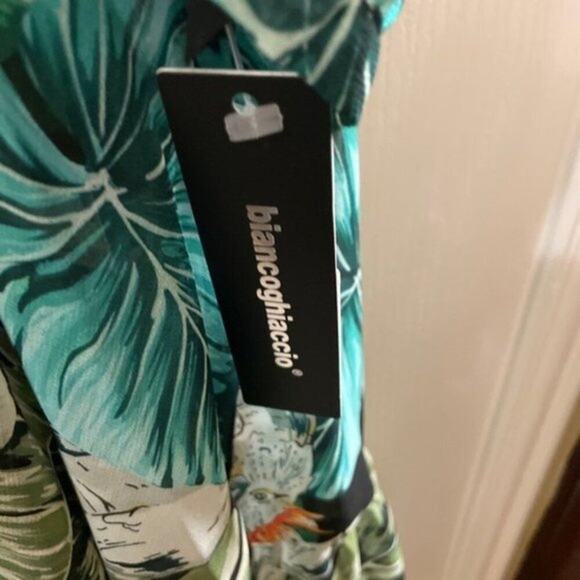 Biancoghiaccio Knee length dress Green size 10 - Picture 8 of 9